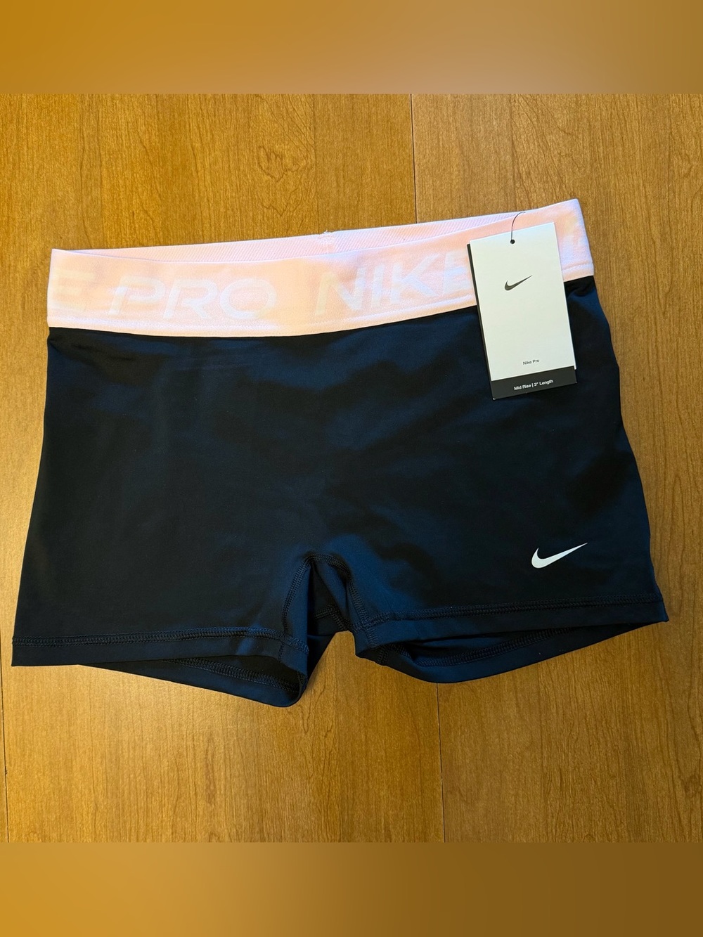 Nike Pro Women’s Performance Shorts - Teal Green & Black/ Pink - Picture 2 of 7